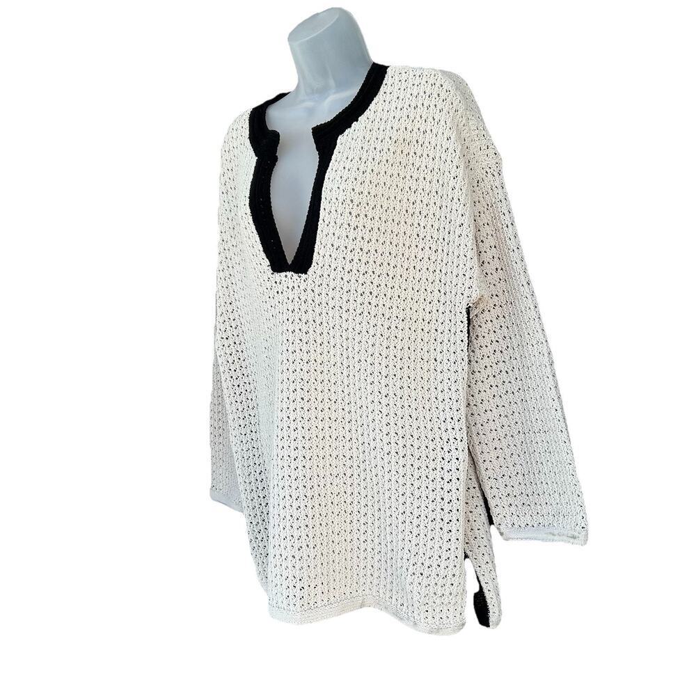 C&C California Boho Crochet Contrast Crochet Kaftan Beach Cover-Up Women Size XL